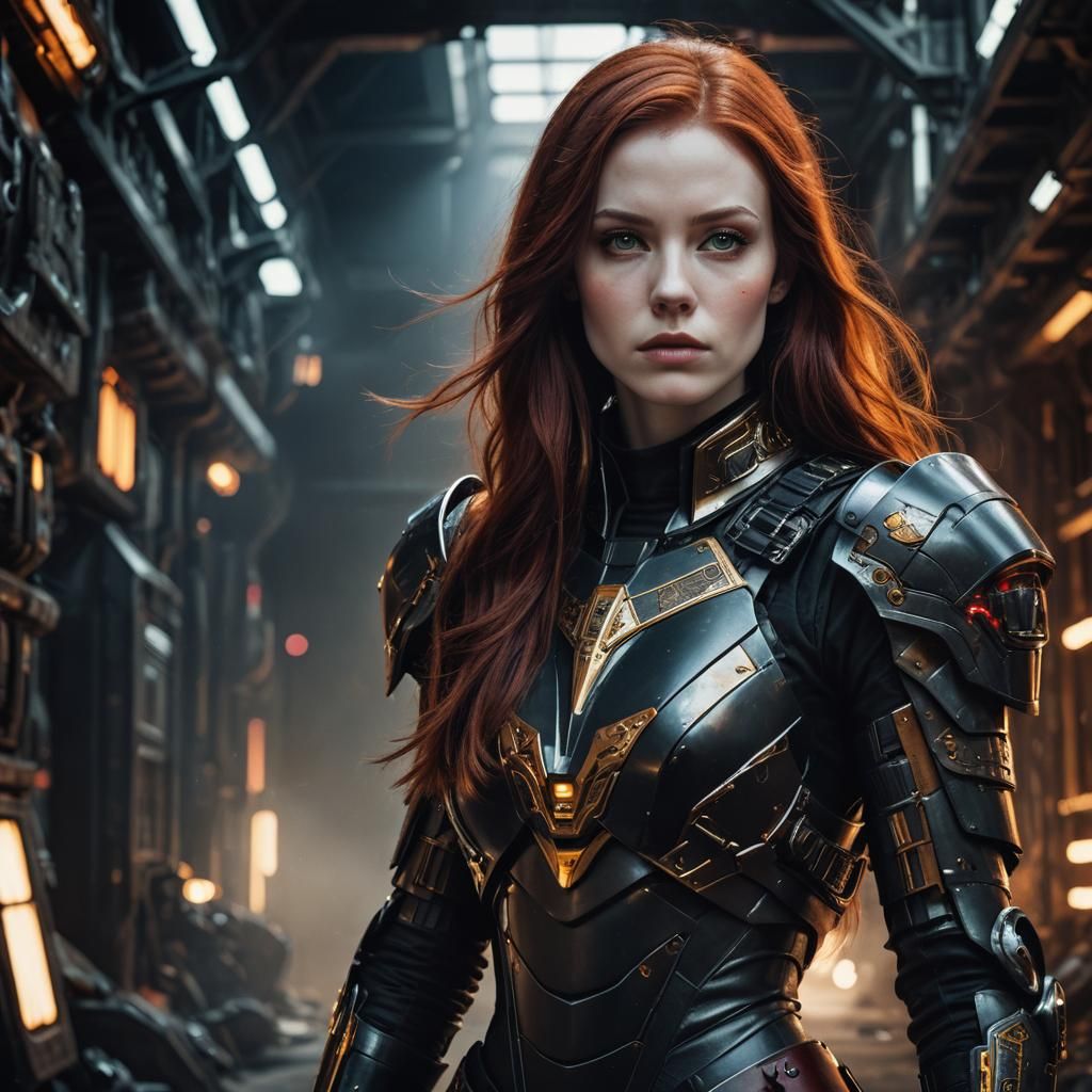 Sci-Fi Woman Portrait in Cyberpunk Fashion