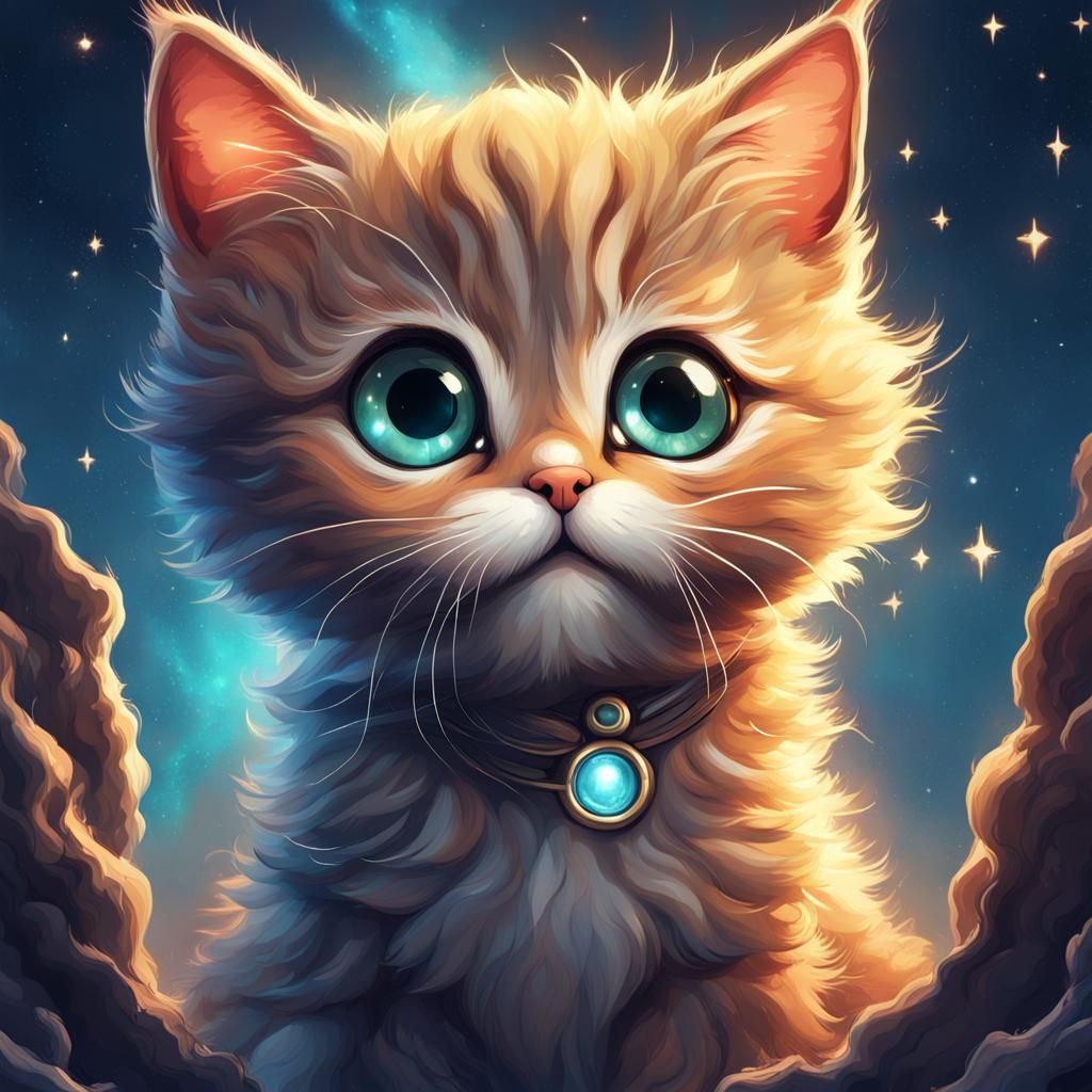 Catholic Cat with Surprised Expression: Digital Art