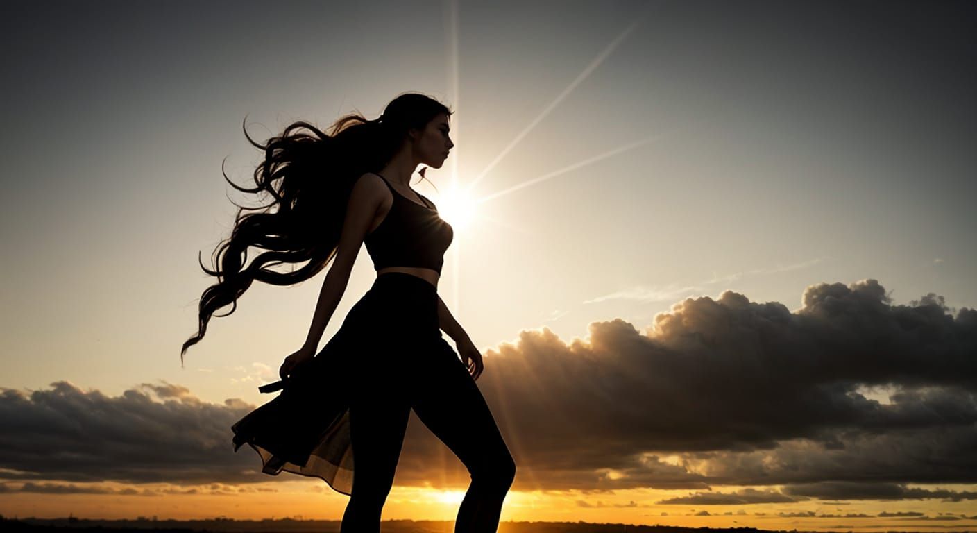 Moody Silhouette at Sunset in a Flawed yet Perfect Landscape