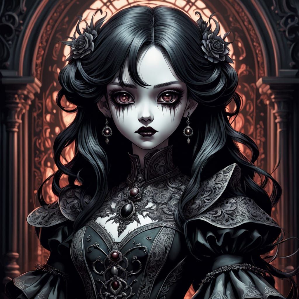 Eldritch Demon Doll in Dark Fantasy Art Style