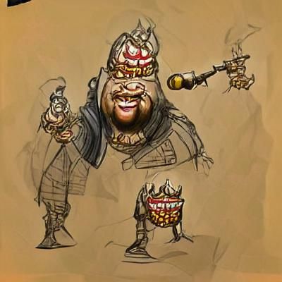 Cartoon Warlord: A Comedic Fantasy Character