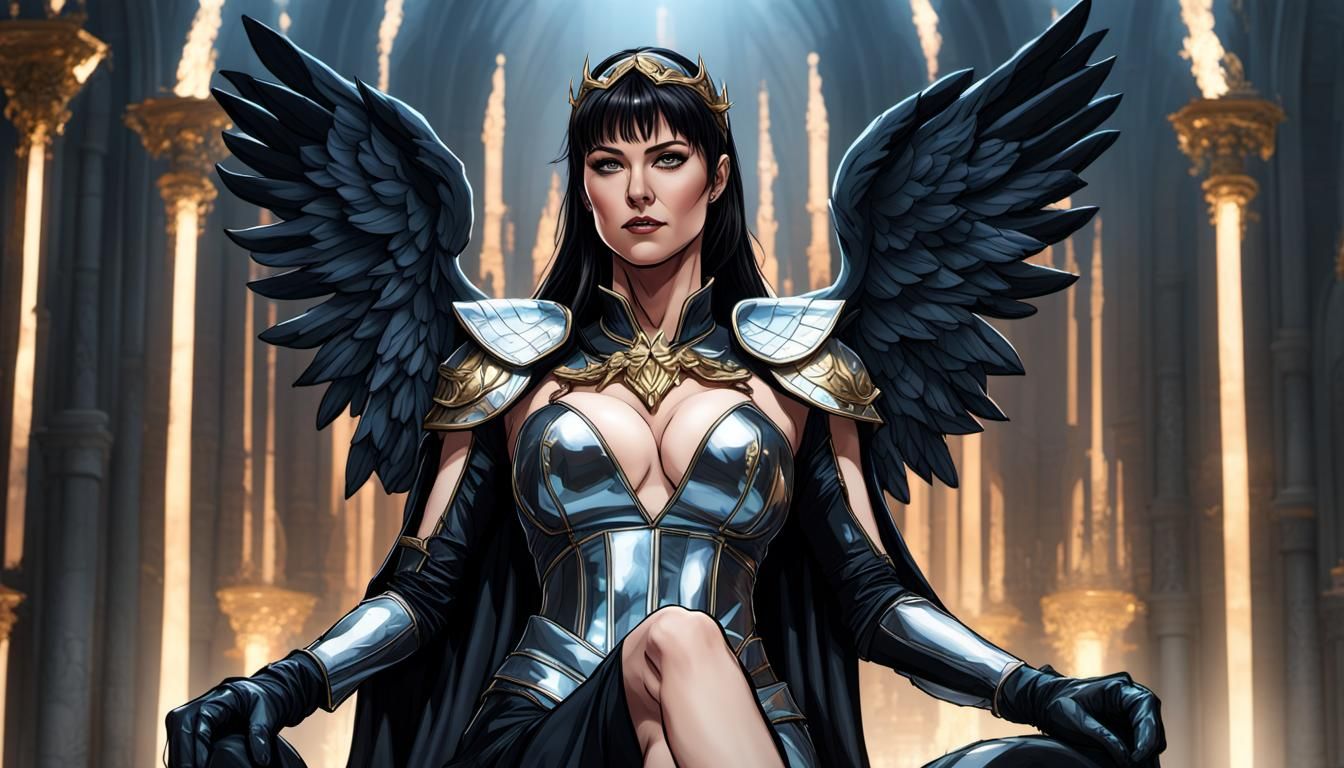 Xena the Angel on Magnesite Throne: Anime Art