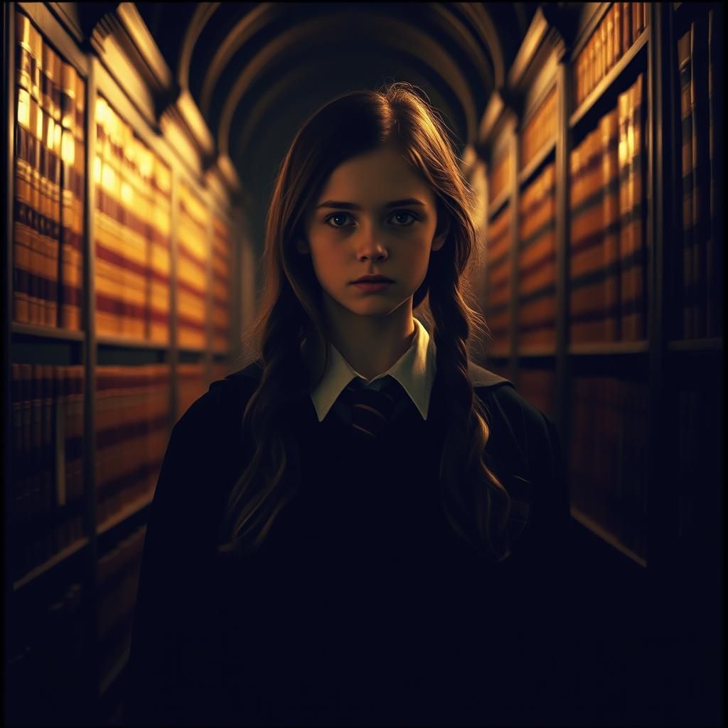 Dafne Keen as Hermione in Mystical Library