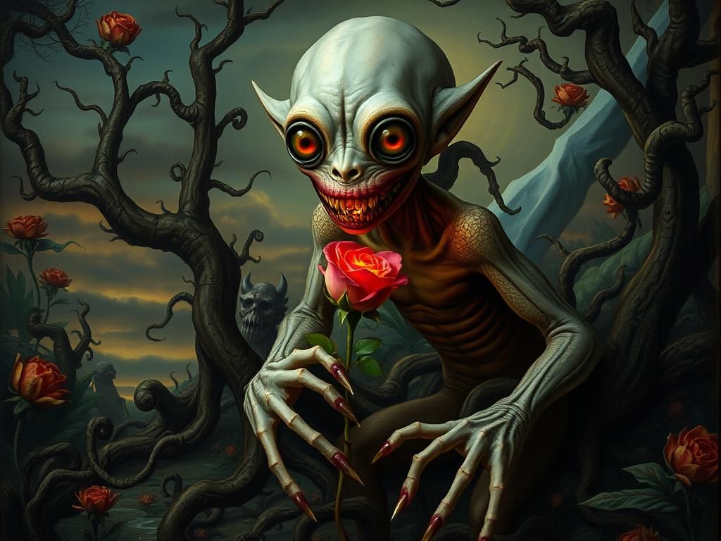 Grotesque Beauty: A Surreal Fusion of Human and Nature