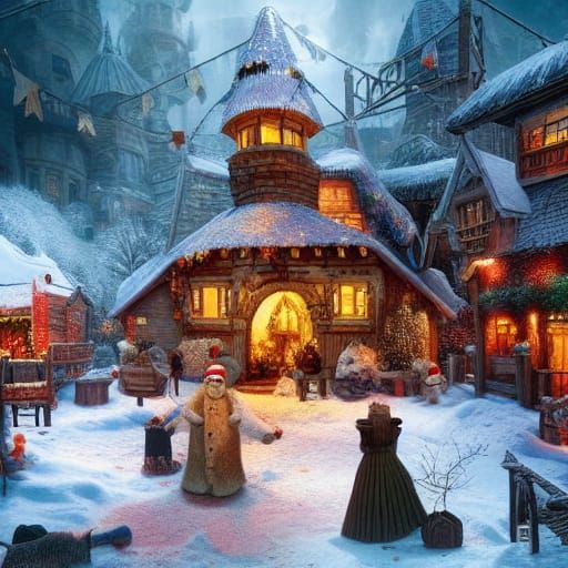 Sinister Santa's Village: Epic Digital Matte Painting