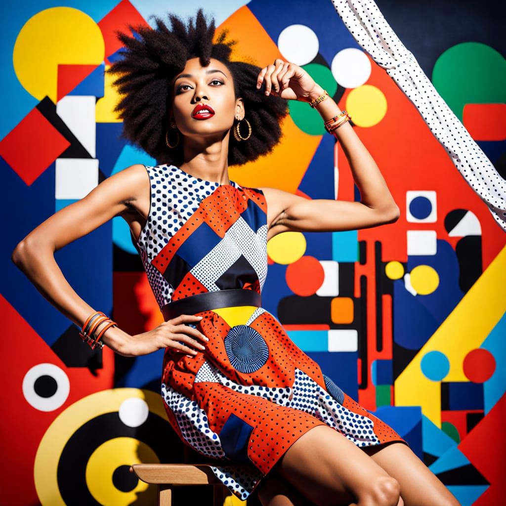 Vibrant Pop Art Woman in Motion