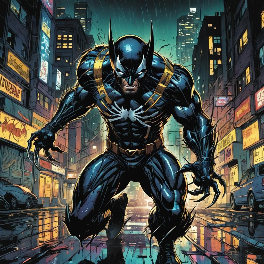 Wolverine Consumed by Symbiote, Comic Book Art
