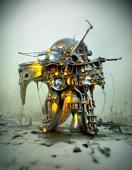 Futuristic Samurai Android Mecha Concept Art