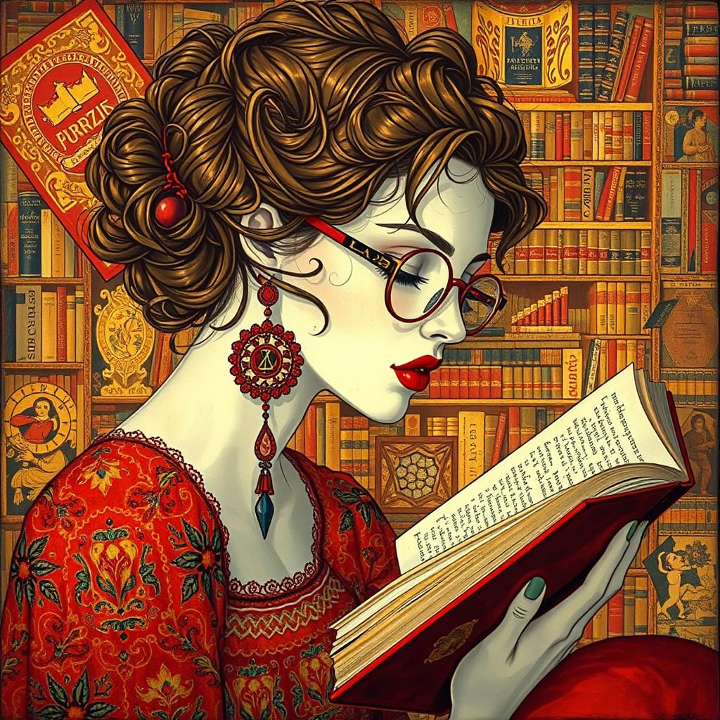 a work of art in the Gustav Klimt style, " A stuning woman, ...