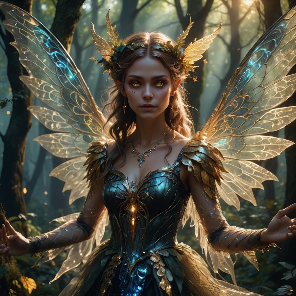 Mystical Witch Fairy Portrait in Epic Fantasy Style
