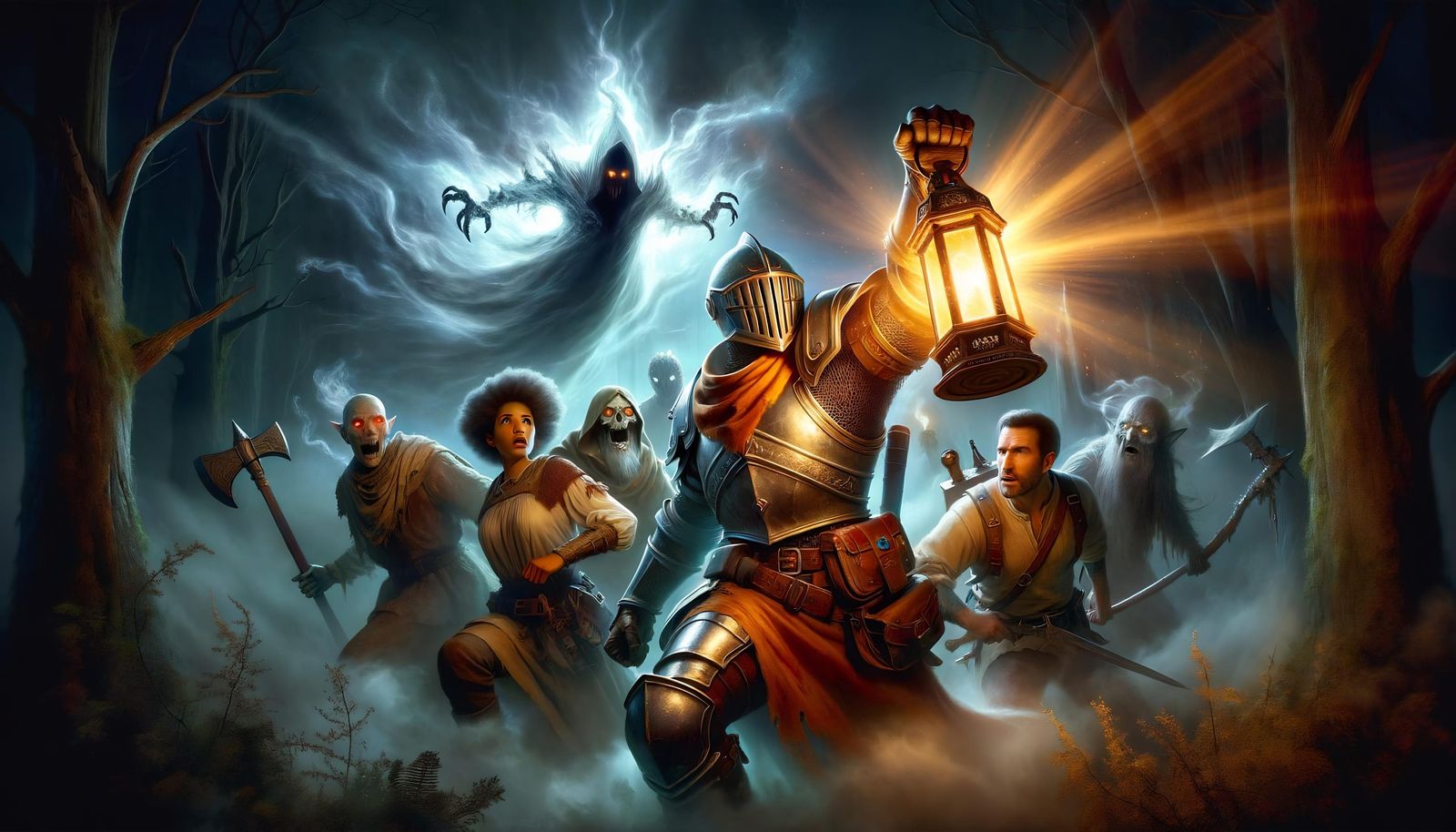 Fantasy Adventurers Fight Shadows with Lantern Light