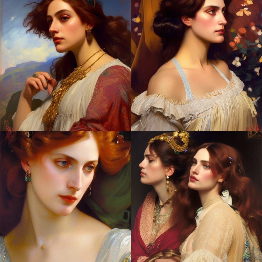 Montezuma Portrait in Art Nouveau Style