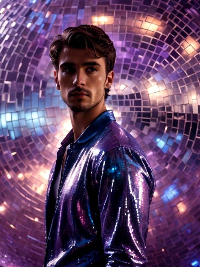 Ethereal Man in Dreamy, Colorful Light