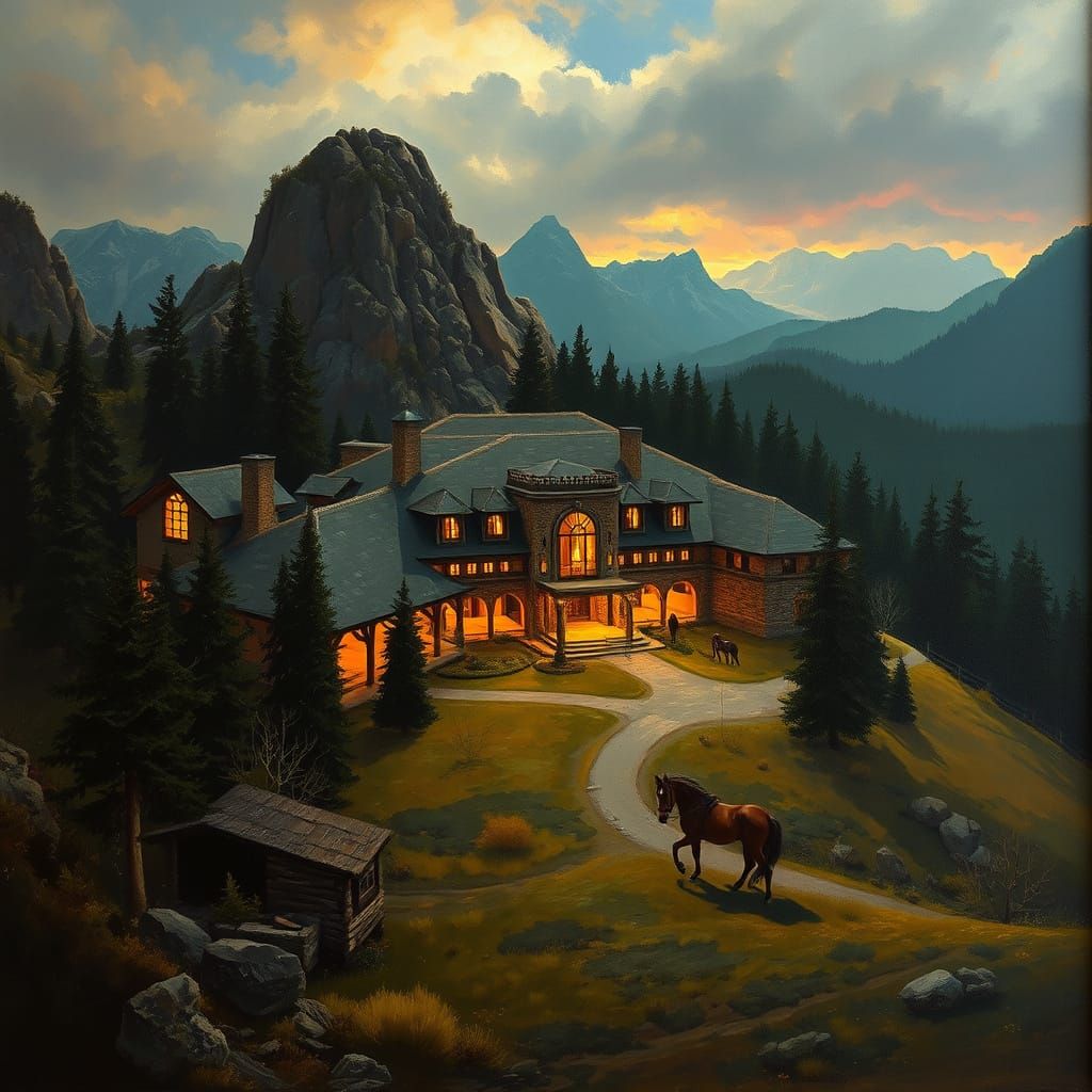 Opulent Mountaintop Estate in Renaissance Style