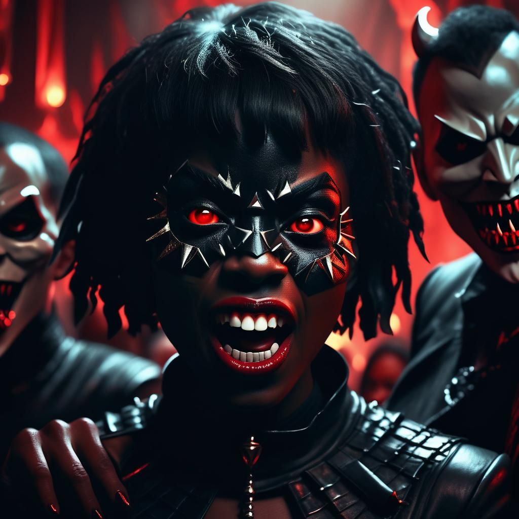 Sinister Vampire at Illuminati Gathering in Dark Fantasy Art