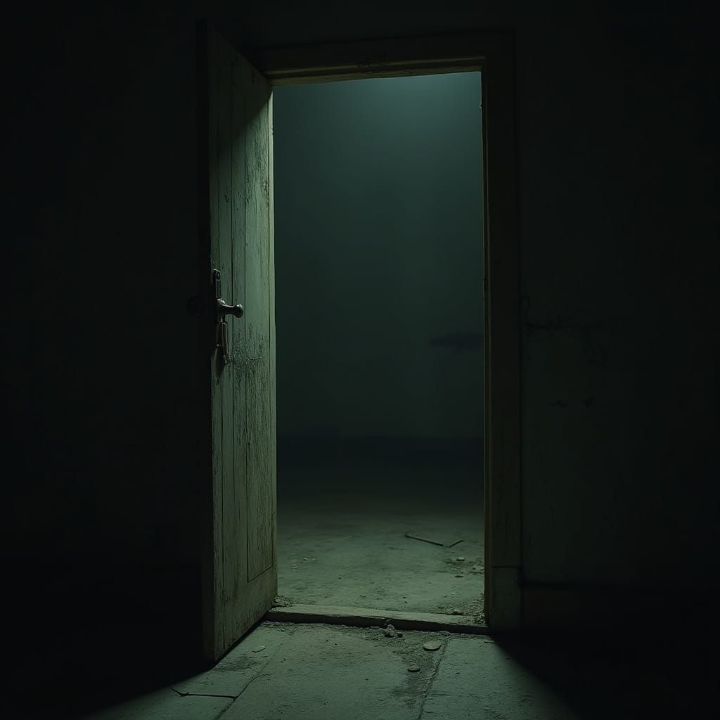 Ominous Doorway Opens to Dimly Lit Room