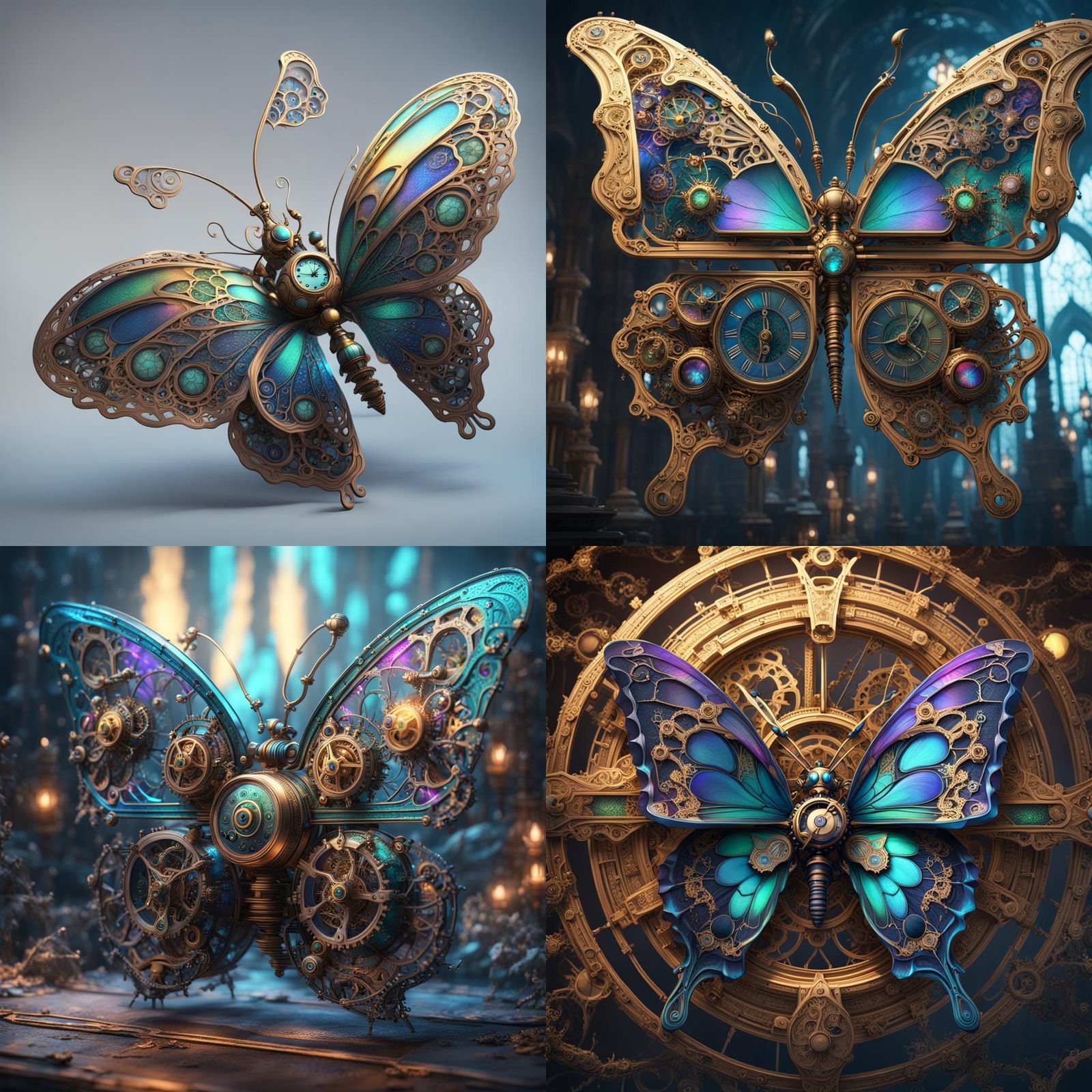 Iridescent Clockwork Butterfly Concept Art