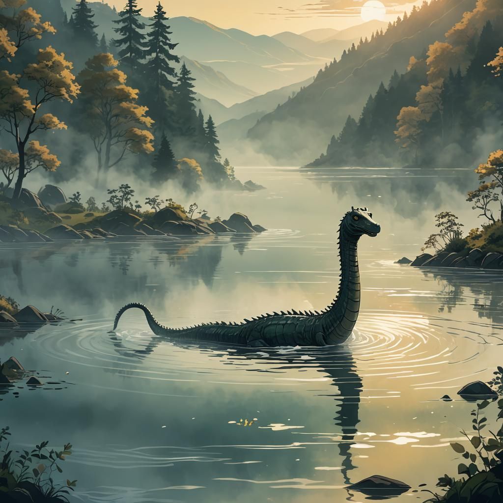 Loch Ness Monster in Anime Style