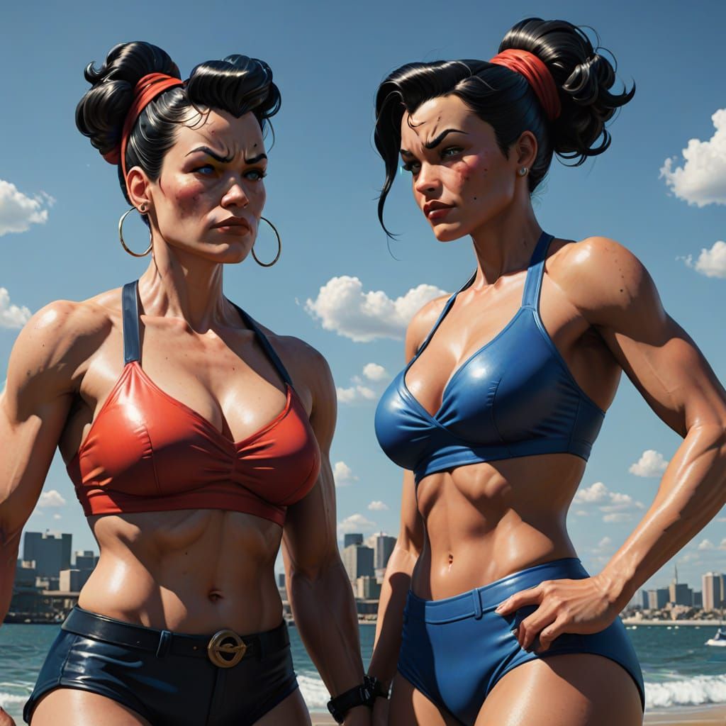 Hyper-Realistic Comic Book Art of Female Superheroes in Biki...