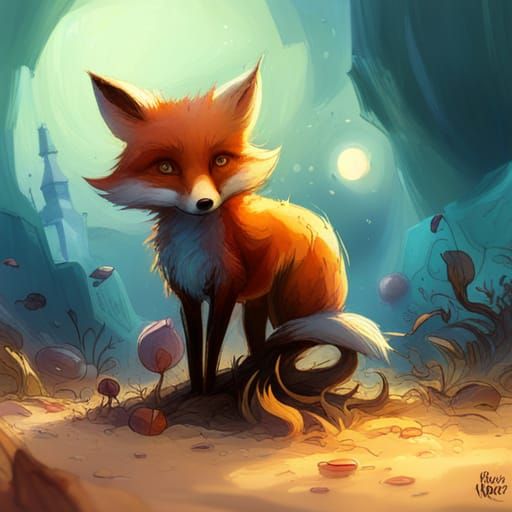 Cute Fox in Fantastical Style
