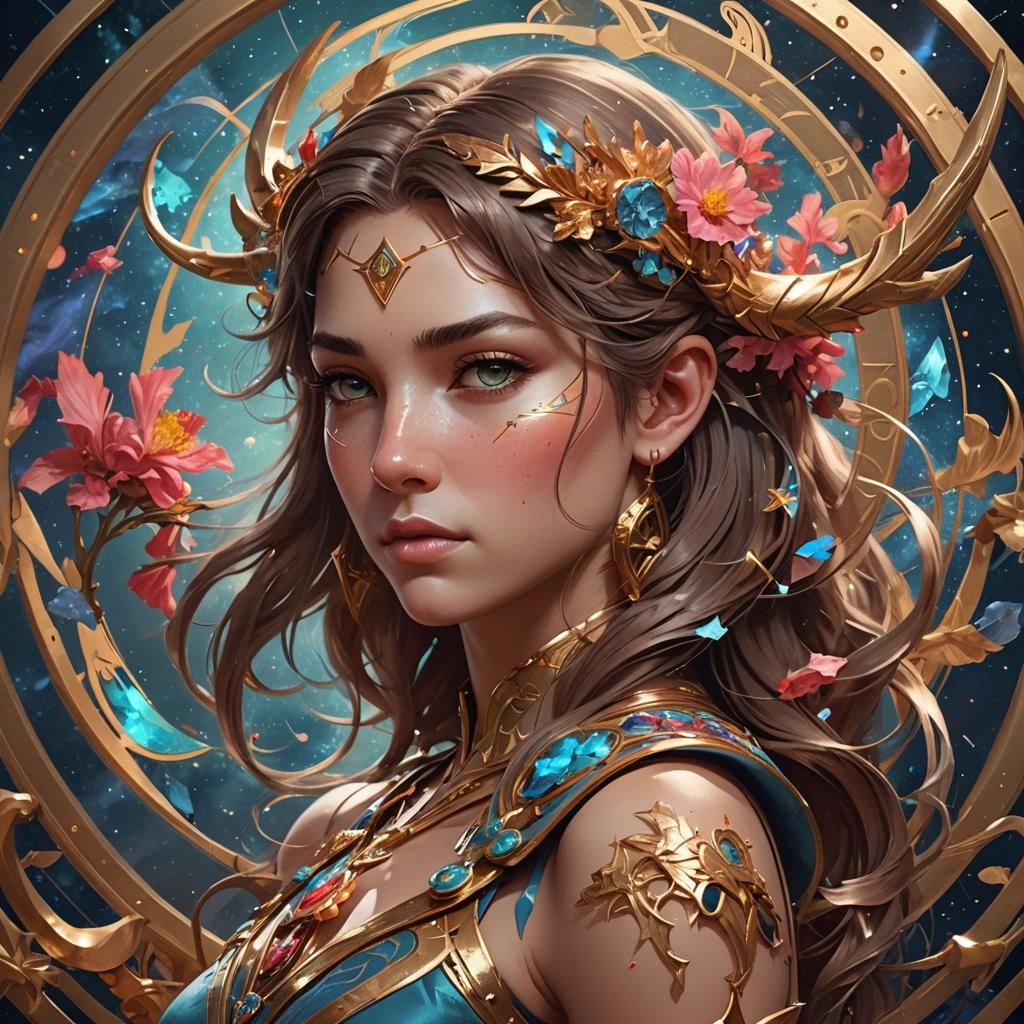 Sagittarius Portrait in Digital Art Style