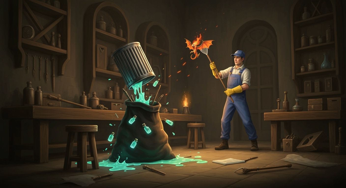 Wizard's Workshop Janitor and Escaped Dragon