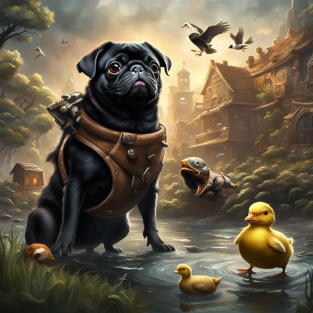 Pug and Guinea Pig Versus Monster Duck