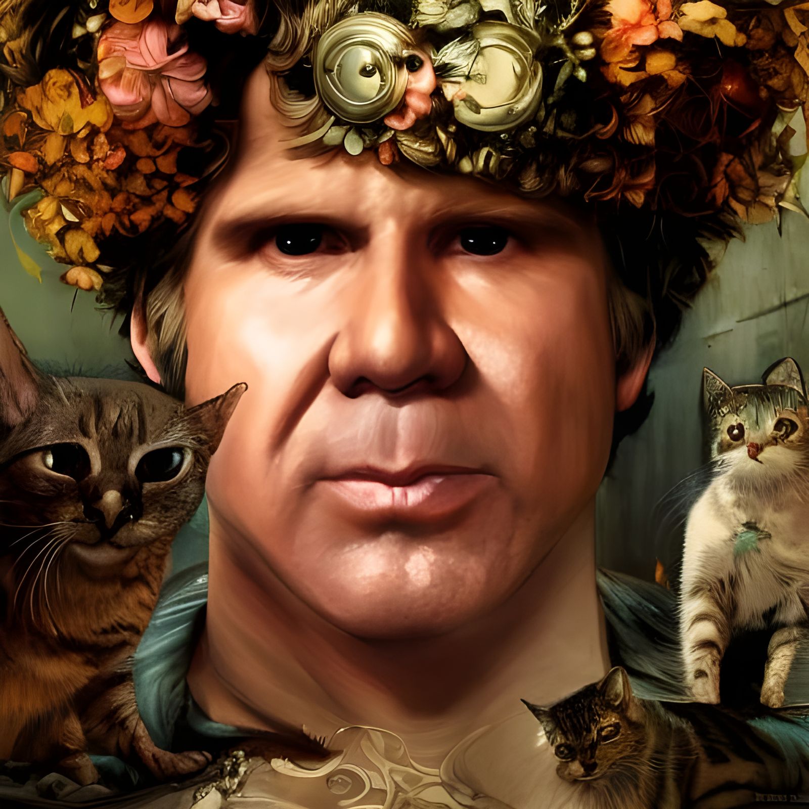 Will Ferrell as Stray Cat in Rococo Portrait