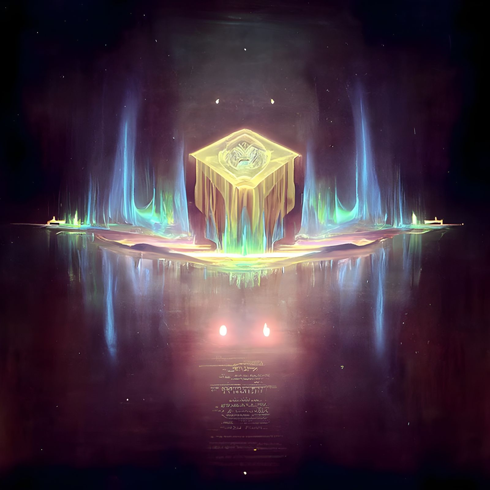 Luminous Aurora Borealis in Surreal Style