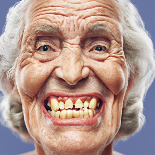 Grandmother with Rotten Teeth: Professional Portrait