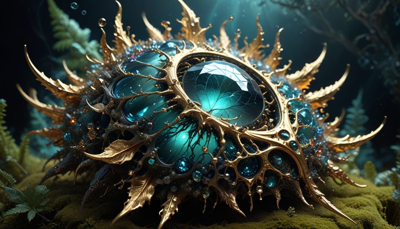 Afrofuturistic Surreal Image with Geometric Lifeforms