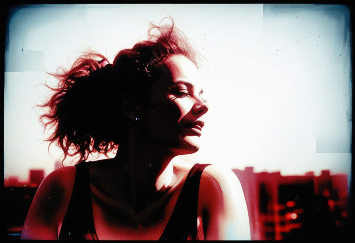 Surreal Futuristic Cityscape with Neon Lights and Geometric...