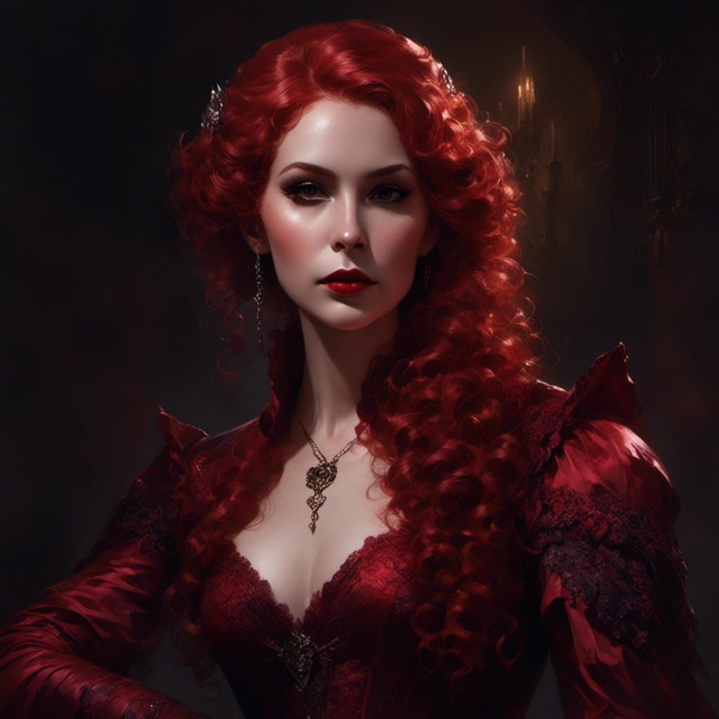 Victorian Vampire Mina Harker Portrait in Hyperrealism