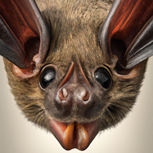 Cute Hyperrealistic Fruit Bat in High Detail