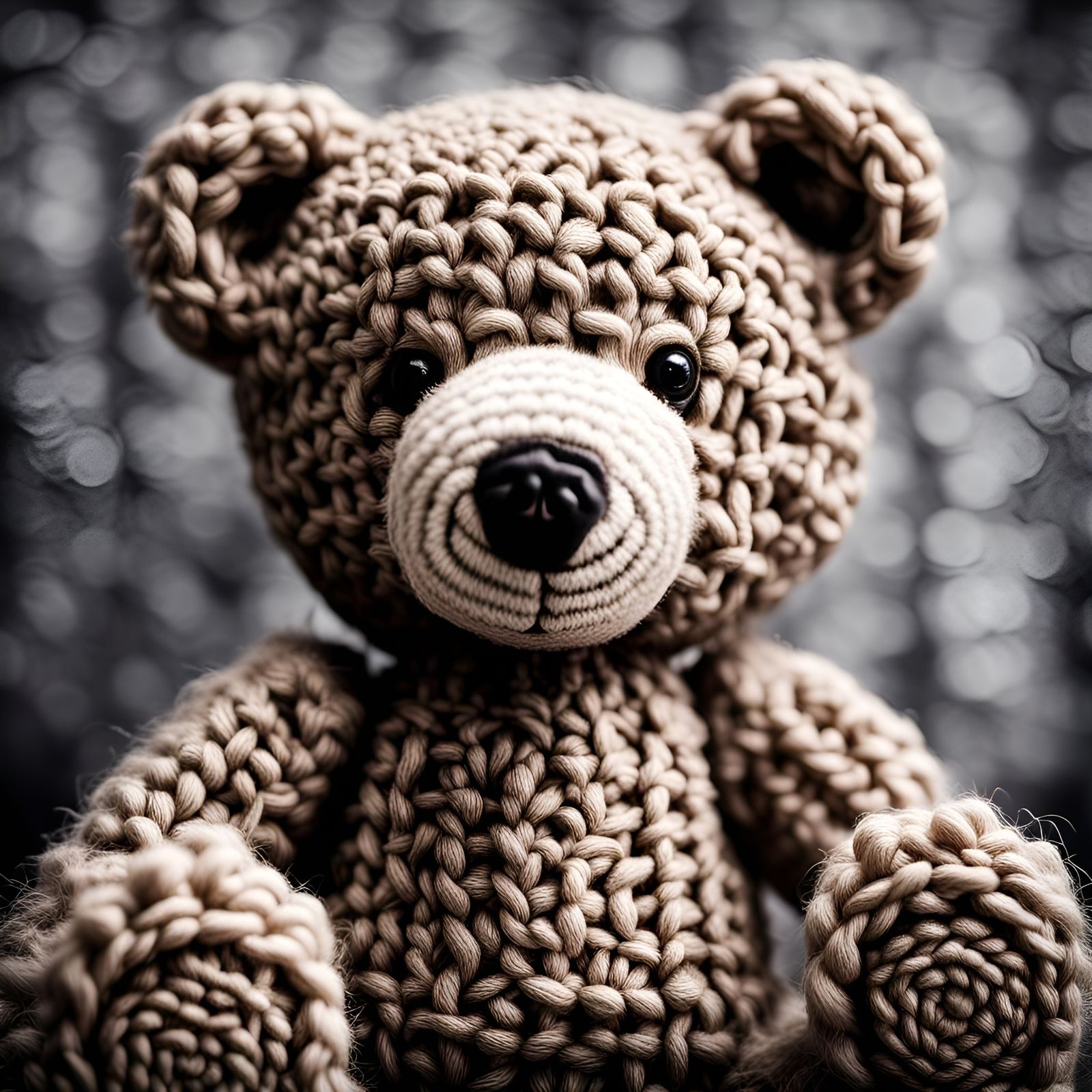 Hyperrealistic Crochet Teddy Bear in High Definition