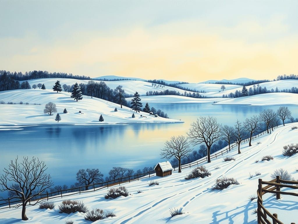 Winter Wonderland in Vibrant Art Deco Style