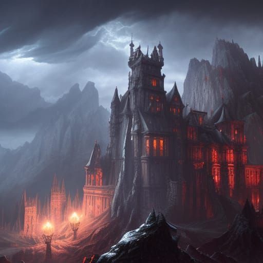 Detailed Matte Painting of Dracula in Deep Color