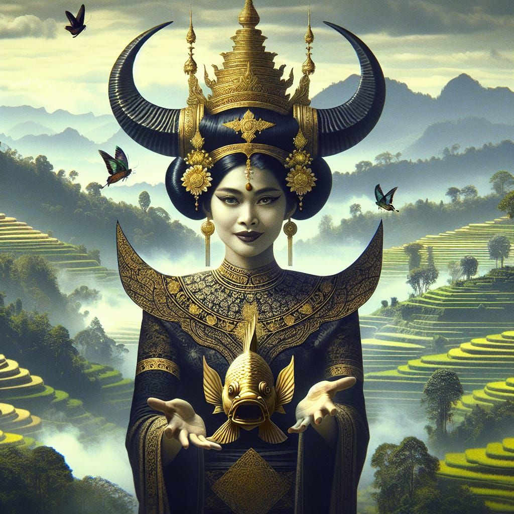 Burmese Queen as Bago Medaw, Folk Goddess of Home