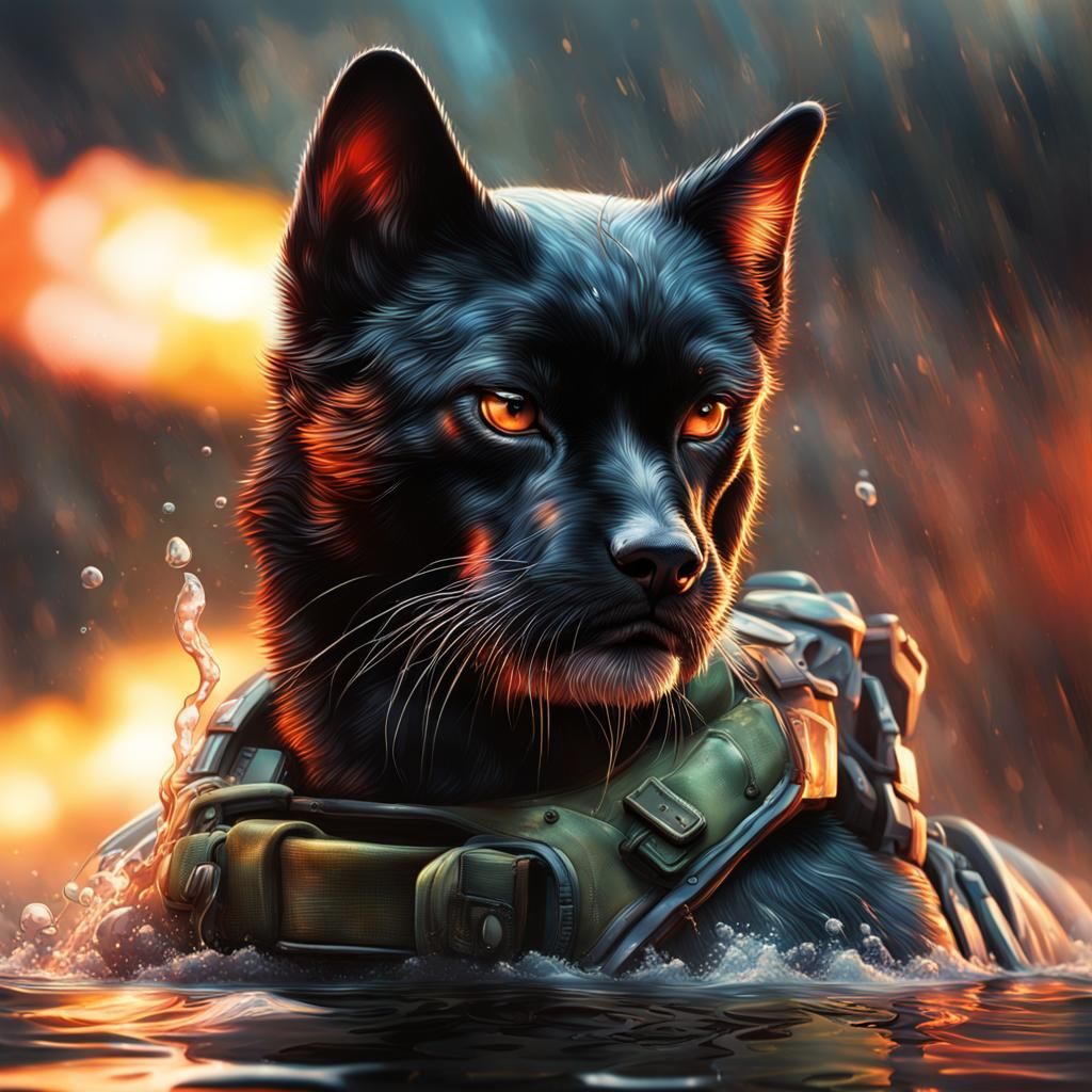 Intricate Special Ops Marine in Splash Art Style