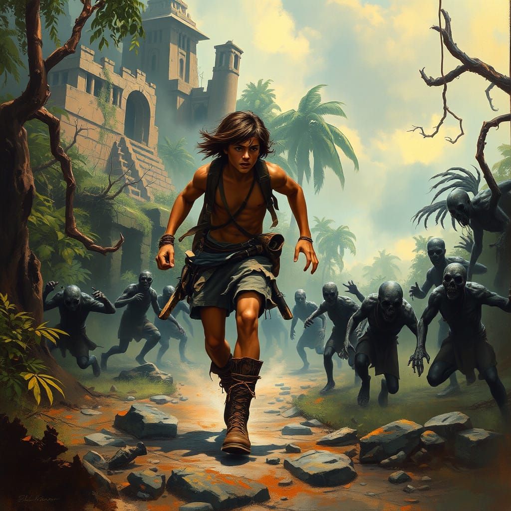 Survival Horror Adventure in a Dense Jungle Ruins