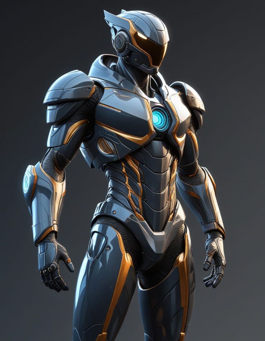 Hyperrealistic Sci-Fi Hero in Cyberpunk Attire