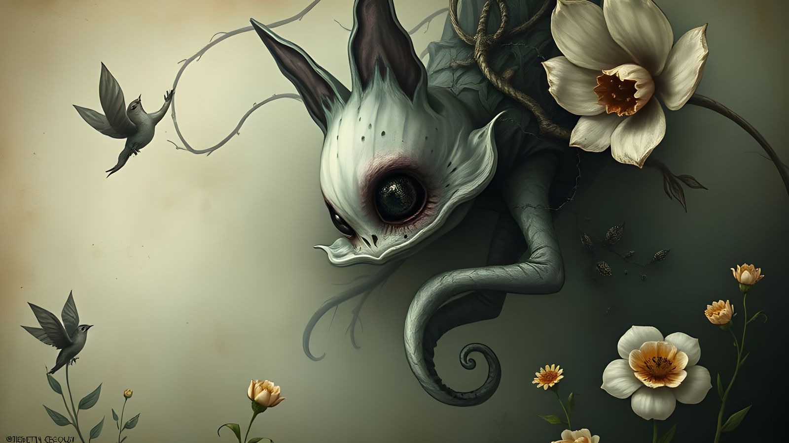 Fantastical Beasts in a Surreal Digital Illustration