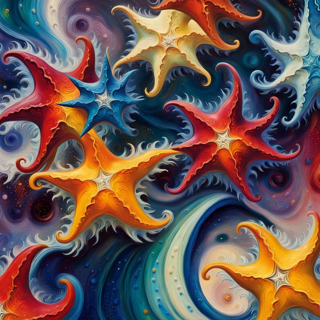 Vivid Stars in an Impasto Celestial Maelstrom