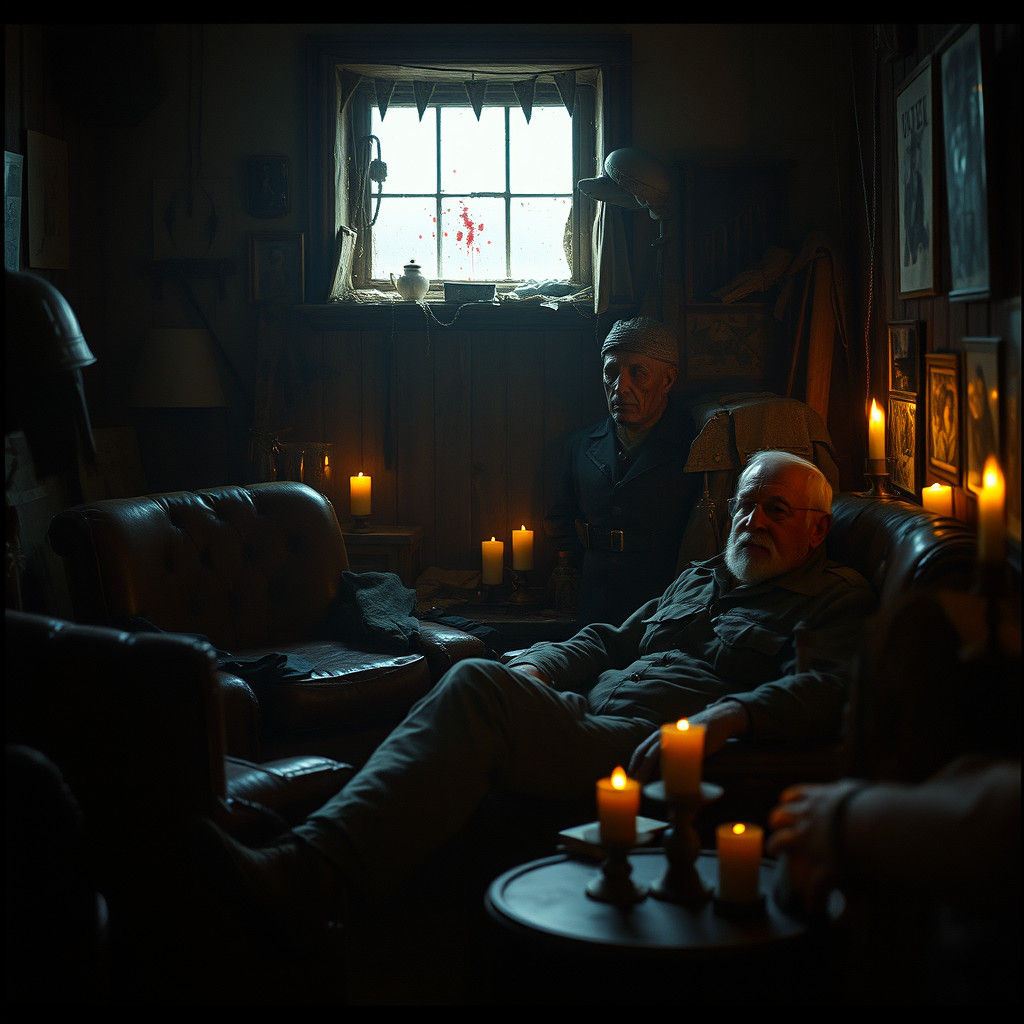 War Veteran's Dimly Lit Makeshift Man Cave