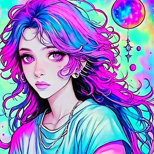 Celestial Body Surrounded by Vibrant Nebula