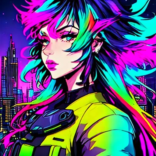 Futuristic Neon Cityscape in Low-Poly Art