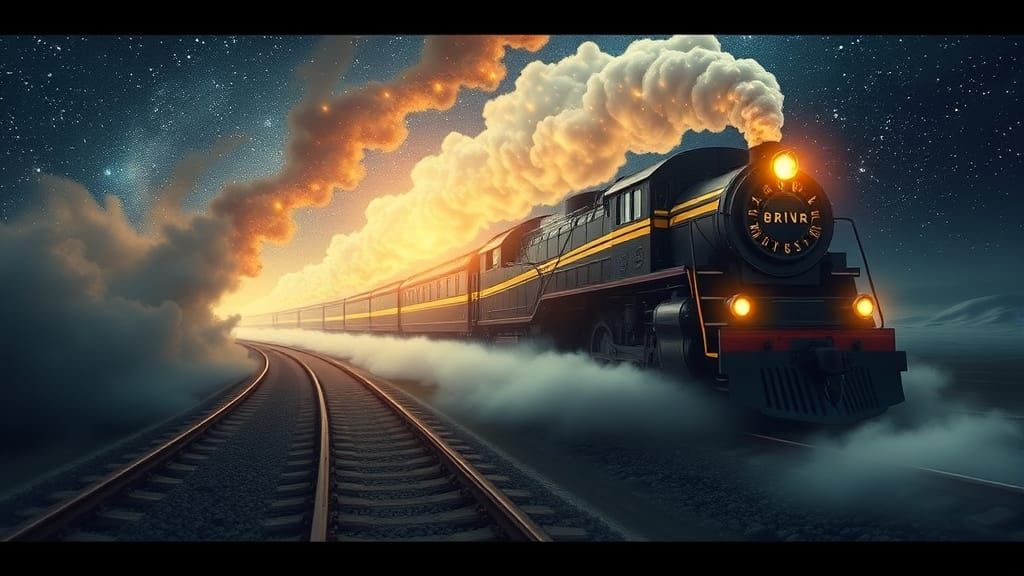 Dreamliner Drift: Ethereal Train of Inspiration