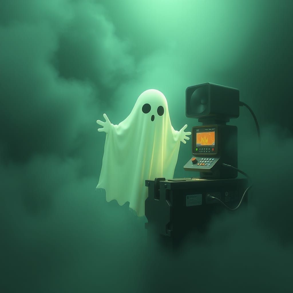 Abstract Ghost in the Machine Concept