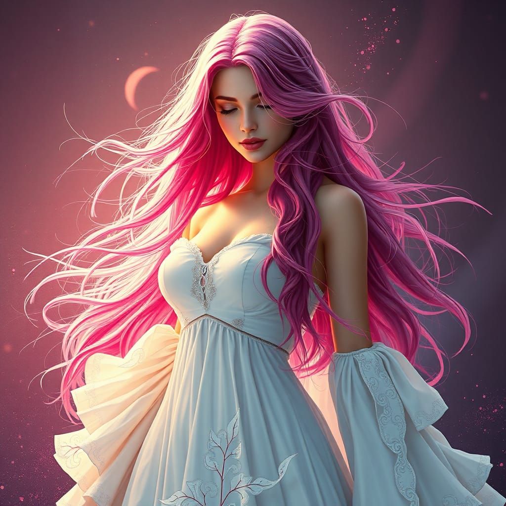 Celtic Woman Portrait in Art Nouveau Style