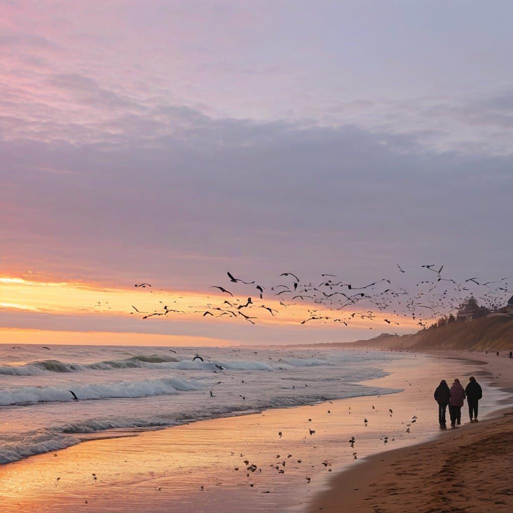 Easter Sunrise in Impressionist Style